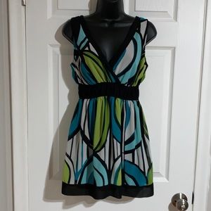 Bisou Bisou V Neck Mini Dress Sz M